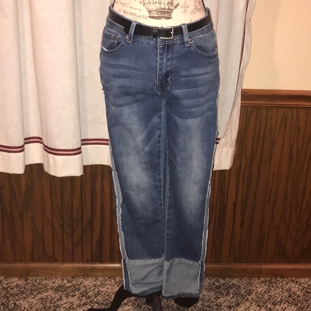 Indigo Rein Ankle Jeans (two tone)